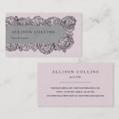 Carte De Visite Fleur de couleur rose féminine (Devant / Derrière)