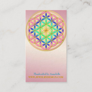 Carte De Visite Fleur de couleurs romantiques de DES Lebens de