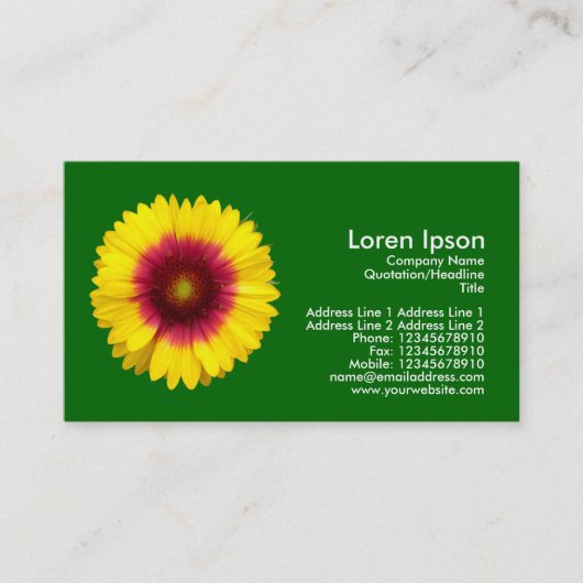 Carte De Visite Fleur de couverture - Vert herbe (Devant)