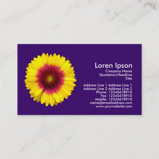 Carte De Visite Fleur de couverture - Violet foncé (Devant)