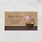 Carte De Visite Fleur de cupcake rose bleu pourpre (Dos)