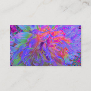 Carte De Visite Fleur de dahlia décorative psychédélique élégante