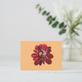 Carte De Visite Fleur de Dahlia Rouge (Debout devant)