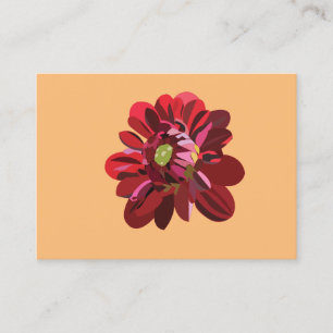 Carte De Visite Fleur de Dahlia Rouge