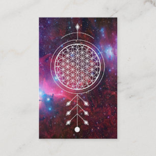 Carte De Visite Fleur de *~* de nébuleuse d'astrologie de yoga de