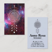 Carte De Visite Fleur de *~* de nébuleuse d'astrologie de yoga de (Devant / Derrière)
