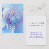 Carte De Visite Fleur de *~* de yoga sacré de Reiki de la (Devant / Derrière)