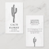 Carte De Visite Fleur de désert de cactus Abstrait Cactus verticau (Devant / Derrière)