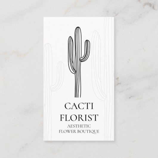 Carte De Visite Fleur de désert de cactus Abstrait Cactus verticau (Devant)