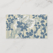 Carte De Visite Fleur de feuille bleue asiatique japonaise (Dos)