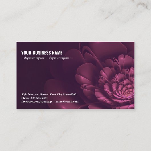 Carte De Visite fleur de fleur fractale g2536 (Dos)