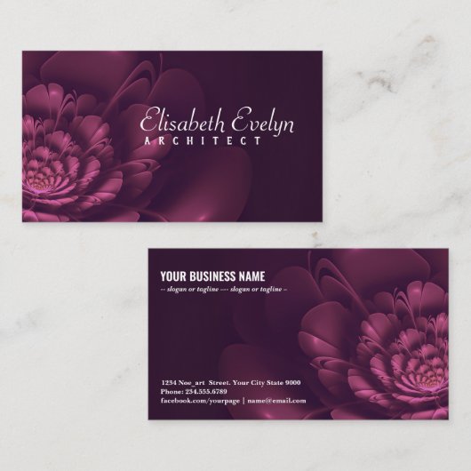 Carte De Visite fleur de fleur fractale g2536 (Devant / Derrière)