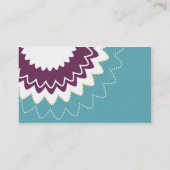 Carte De Visite Fleur de floraison - pourpre, Teal, vert (Dos)
