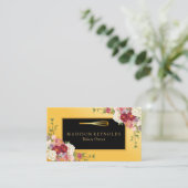 Carte De Visite Fleur de Glace Dorée Pâtissier Fouet Logo (Debout devant)