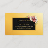 Carte De Visite Fleur de Glace Dorée Pâtissier Fouet Logo (Dos)