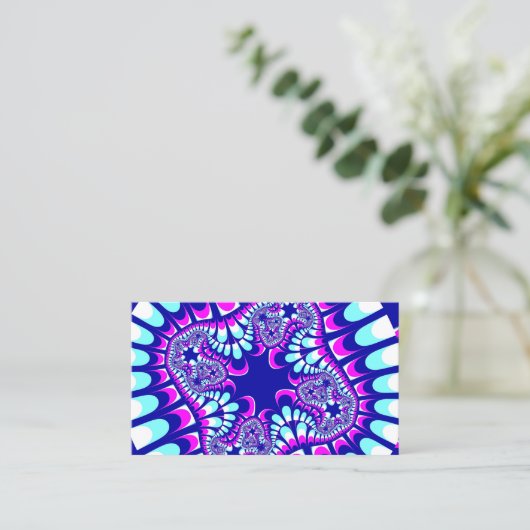 Carte De Visite Fleur de glace rose (Debout devant)