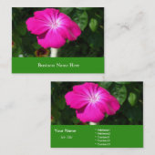 Carte De Visite fleur de jardin rose (Devant / Derrière)