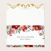 Carte De Visite Fleur de jardin rouge profond (Extérieur déplié)