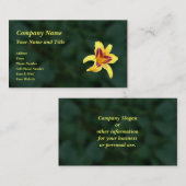 Carte De Visite Fleur de jour jaune avec rouge, Hemerocallis : (Devant / Derrière)