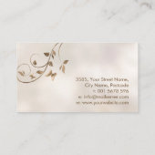 Carte De Visite Fleur de la vie ornement - or pastel (Dos)