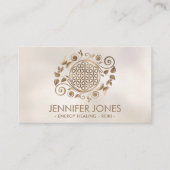 Carte De Visite Fleur de la vie ornement - or pastel (Devant)