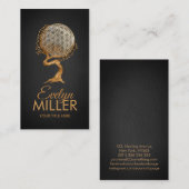 Carte De Visite  Fleur de l'arbre de vie - mère de perle et d'or (Devant / Derrière)