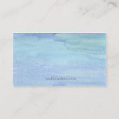 Carte De Visite Fleur de lavage d'aquarelle bleu (Dos)