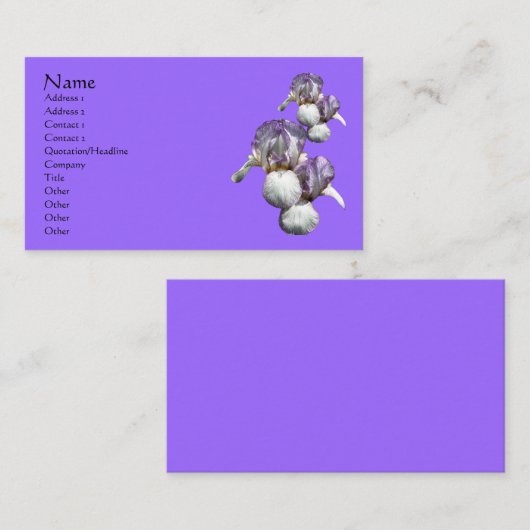 Carte De Visite Fleur de l'Iris (Devant / Derrière)