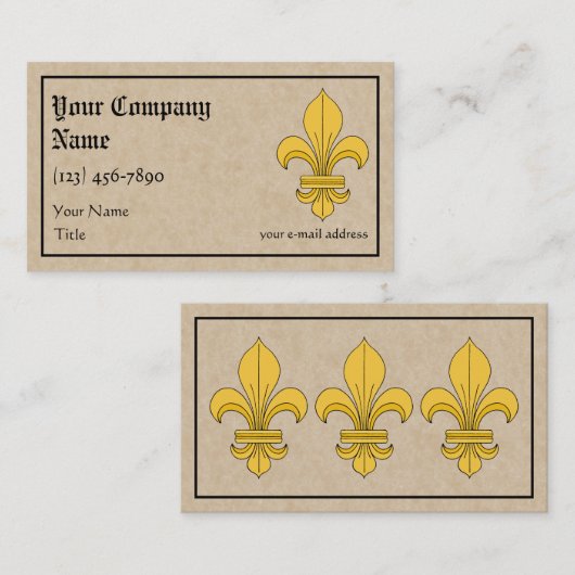 Carte De Visite Fleur-De-lis (Devant / Derrière)