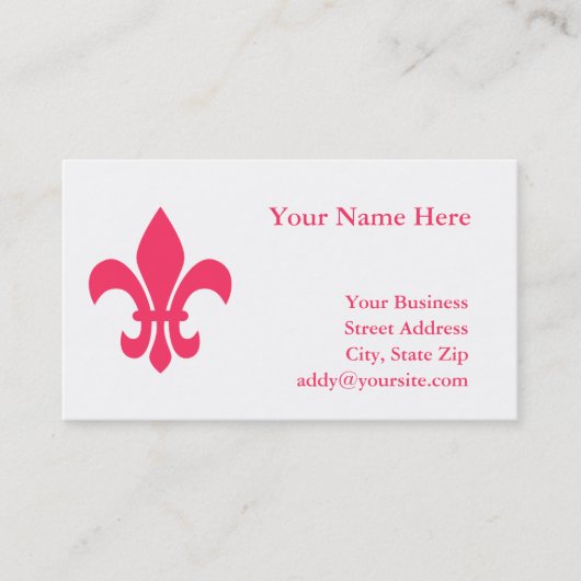 Carte de visite Fleur de Lis (Devant)