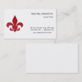Carte De Visite Fleur de Lis (Devant / Derrière)