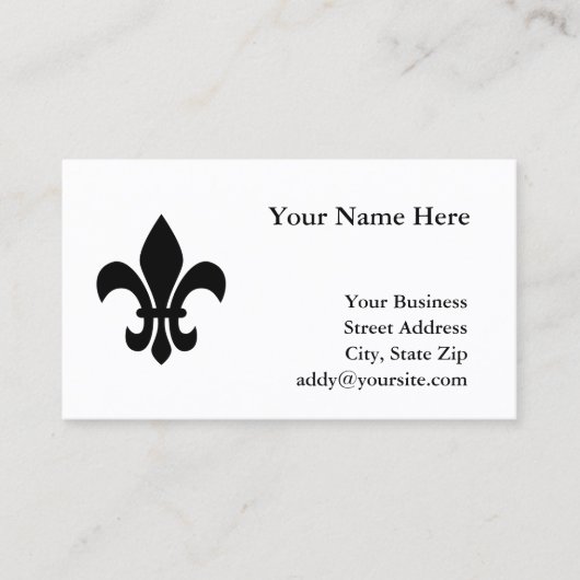 Carte De Visite Fleur de Lis (Devant)