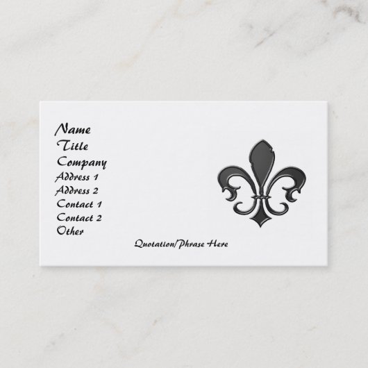 Carte De Visite Fleur de Lis 2 (Devant)