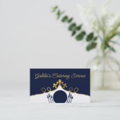 Carte De Visite fleur de lis assiette décor chef restauration gast (Debout devant)