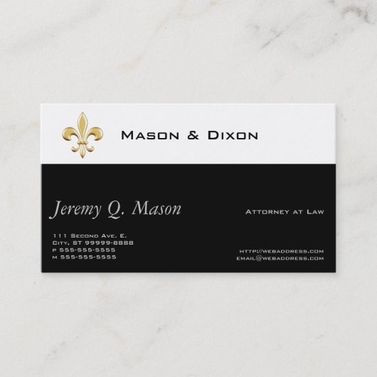 Carte De Visite Fleur De Lis / Attorney (Devant)