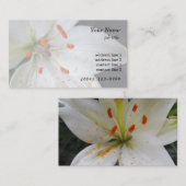 Carte De Visite fleur de lis blanc (Devant / Derrière)