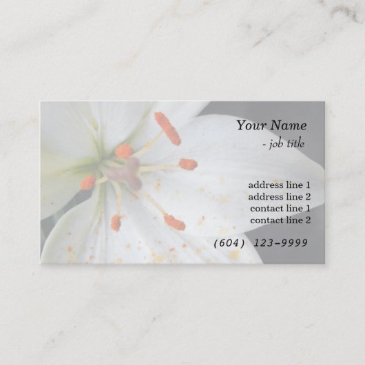 Carte De Visite fleur de lis blanc (Devant)