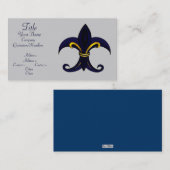 Carte De Visite Fleur de lis bleu/or (Devant / Derrière)