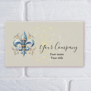 Carte de visite Fleur-de-Lis Bleue
