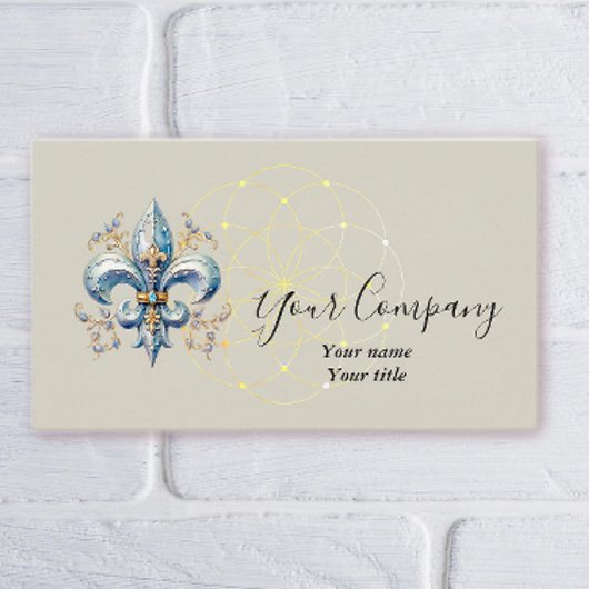 Carte de visite Fleur-de-Lis Bleue