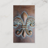 Carte De Visite Fleur De Lis, Cuivre Vieilli Imprimé (Dos)