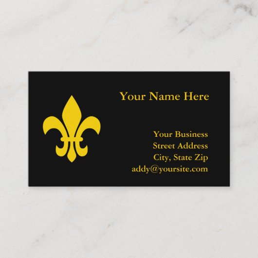 Carte De Visite Fleur de lis en or (Devant)