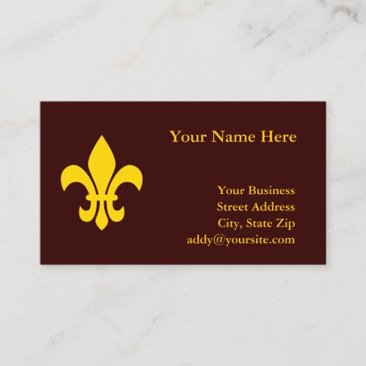 Carte De Visite Fleur de Lis en or (Devant)