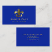Carte De Visite Fleur de lis - Gradient d'or (Devant / Derrière)