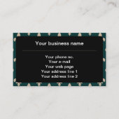 Carte De Visite Fleur de Lis Motif, Français, Royal, Crème, Vert (Devant)