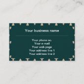 Carte De Visite Fleur de Lis Motif, Français, Royal, Crème, Vert (Devant)