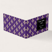 Carte De Visite Fleur de Lis Motif, Français, Royal, Crème, Violet (Extérieur)