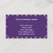 Carte De Visite Fleur de Lis Motif, Français, Royal, Crème, Violet (Devant)