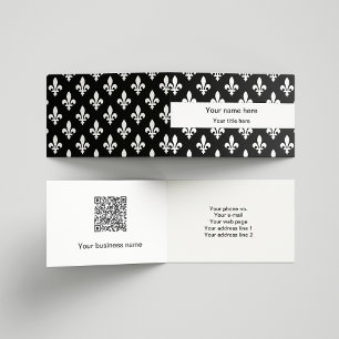 Carte De Visite Fleur de Lis Motif, française, royale, blanche