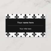 Carte De Visite Fleur de Lis Motif, française, royale, noire (Dos)